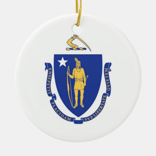 Massachusetts Flag Ornament (Front)