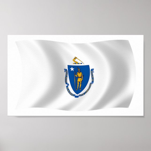 Massachusetts Flag Poster Print (Front)