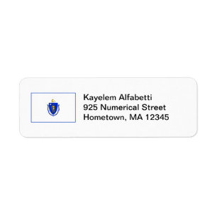Massachusetts Flag Return Address Label