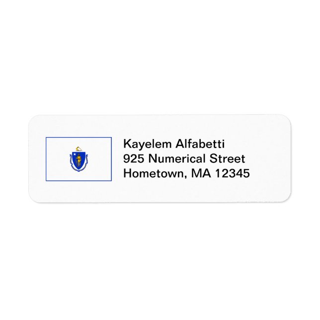 Massachusetts Flag Return Address Label (Front)