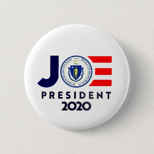 Massachusetts for Joe Biden 2020 6 Cm Round Badge