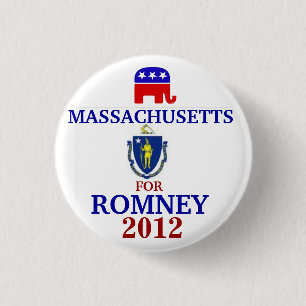 Massachusetts for Romney 2012 3 Cm Round Badge