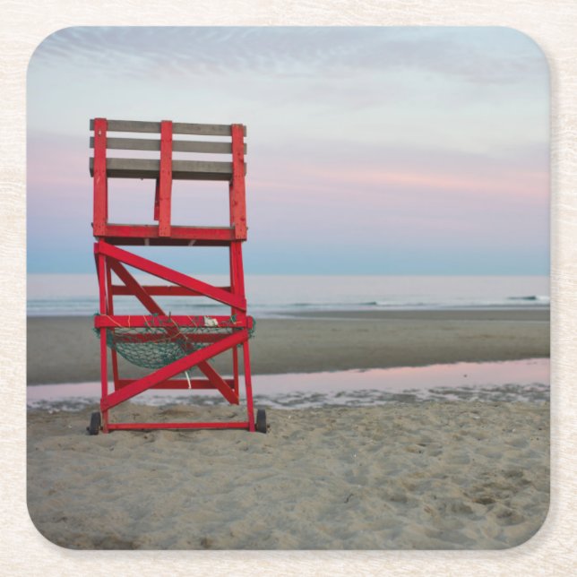 Massachusetts, Gloucester, Good Harbour Beach Square Paper Coaster (Front)