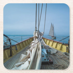 Massachusetts, Gloucester, Schooner Festival 3 Square Paper Coaster