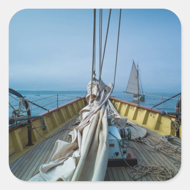 Massachusetts, Gloucester, Schooner Festival 3 Square Sticker (Front)