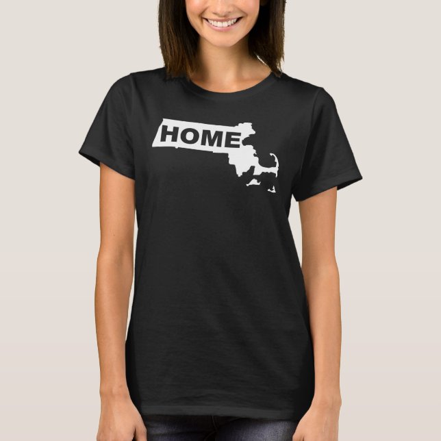Massachusetts Home Away From State T-Shirt Tees (Front)