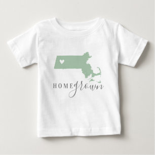 Massachusetts Home Grown   Editable Colours State  Baby T-Shirt