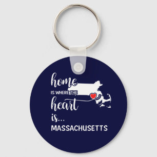 Massachusetts home is where the heart is key ring