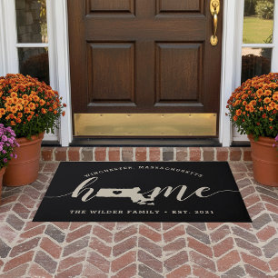 Massachusetts Home State Personalised Doormat