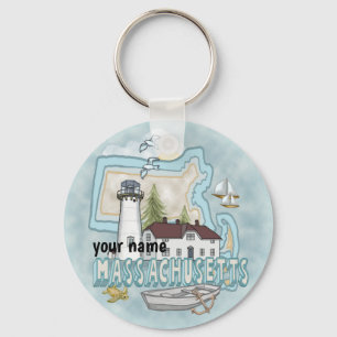 Massachusetts Lighthouse  Key Ring