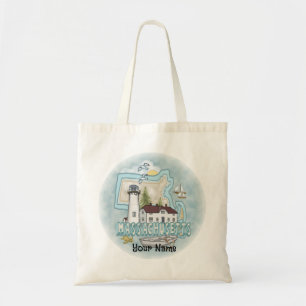 Massachusetts Lighthouse Tote Bag