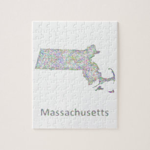 Massachusetts map jigsaw puzzle