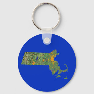 Massachusetts Map Keychain