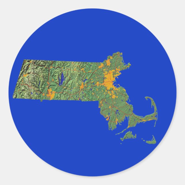 Massachusetts Map Sticker (Front)