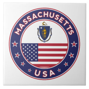 Massachusetts, Massachusetts sticker, phone case Ceramic Tile
