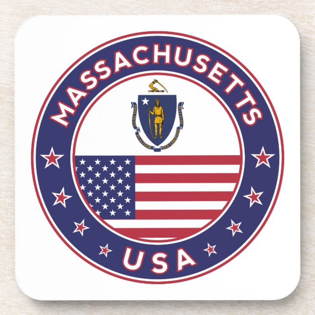 Massachusetts, Massachusetts sticker, phone case Coaster (Front)