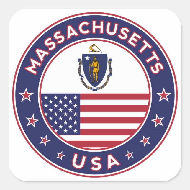 Massachusetts, Massachusetts sticker, phone case Square Sticker (Front)