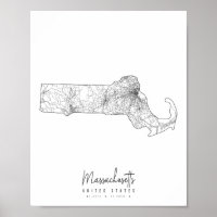 Massachusetts Minimal Street Map