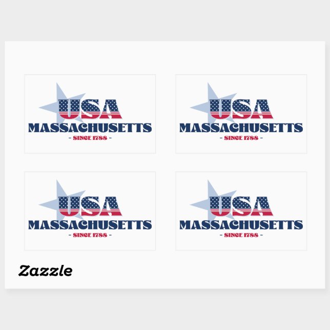 Massachusetts My Home State Sticker (Sheet)