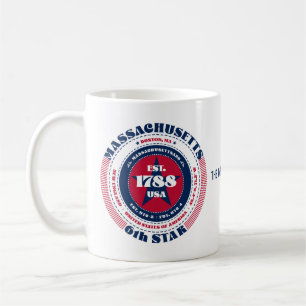 Massachusetts Patriotic Circular Monogram Mug