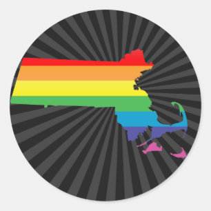 massachusetts pride. classic round sticker