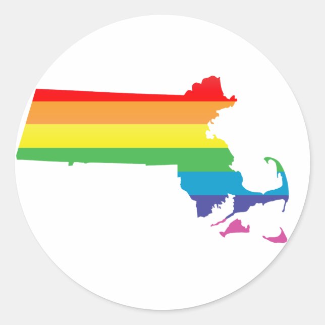 massachusetts pride. classic round sticker (Front)
