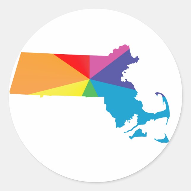 massachusetts pride. classic round sticker (Front)