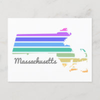 Massachusetts Rainbow Minimalist Vacation Pride