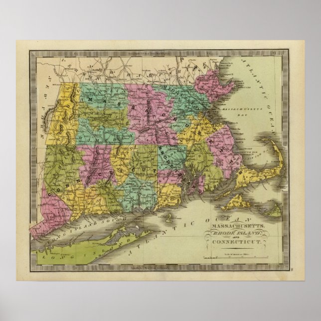 Massachusetts Rhode Island And Connecticut 2 Poster (Front)