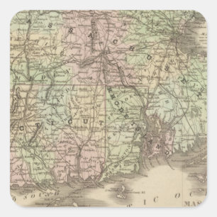 Massachusetts, Rhode Island, and Connecticut Square Sticker