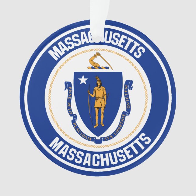 Massachusetts Round Emblem Ornament (Front)