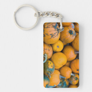 Massachusetts, Salisbury, pumpkins, autumn Key Ring