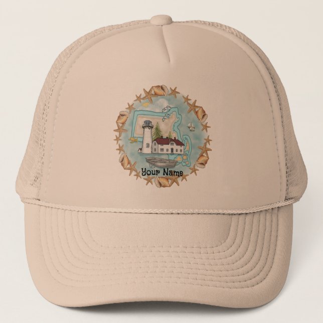 Massachusetts Shells Lighthouse  hat (Front)