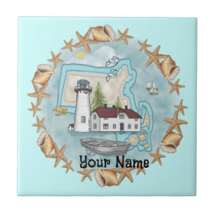 Massachusetts Shells Lighthouse  tile