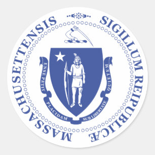 Massachusetts sign classic round sticker