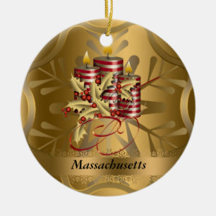 Massachusetts State Christmas Ornament