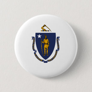 Massachusetts State Flag 6 Cm Round Badge