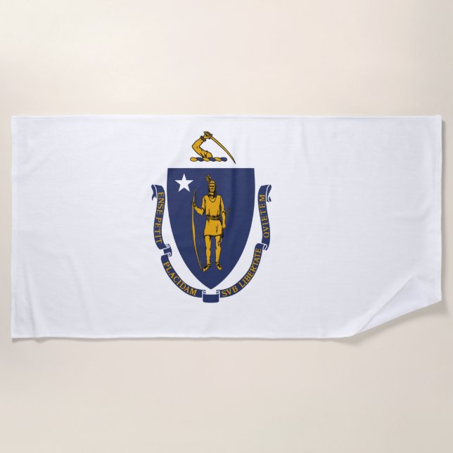 Massachusetts State Flag Beach Towel (Front)