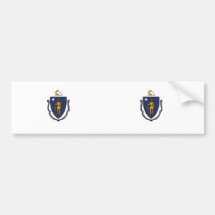Massachusetts state flag bumper sticker
