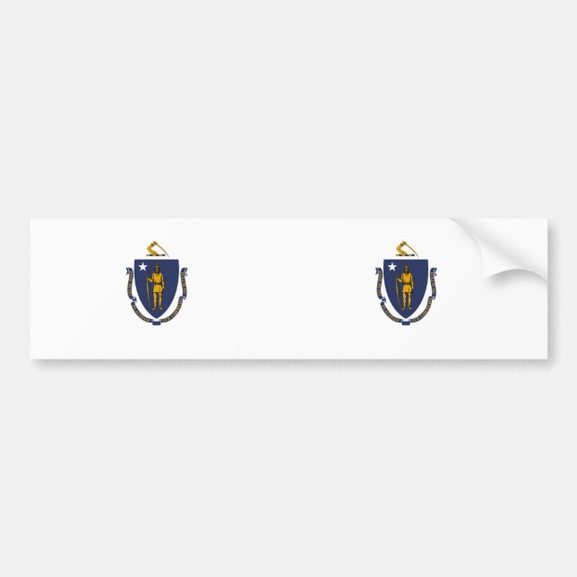 Massachusetts state flag bumper sticker (Front)
