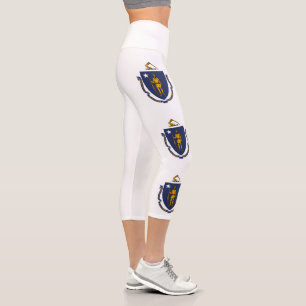 Massachusetts State Flag Capri Leggings