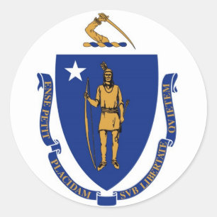 Massachusetts State Flag Classic Round Sticker