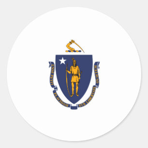 Massachusetts State Flag Design Classic Round Sticker