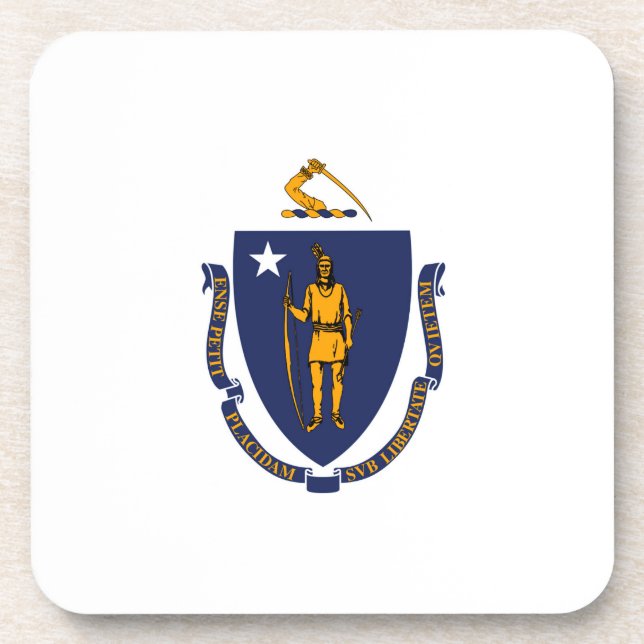 Massachusetts State Flag Design Coaster (Front)