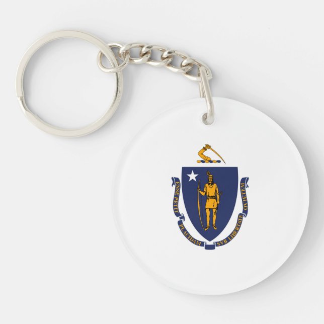 Massachusetts State Flag Design Key Ring (Front)