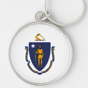 Massachusetts State Flag Design Key Ring