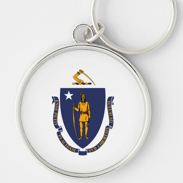 Massachusetts State Flag Design Key Ring (Front)