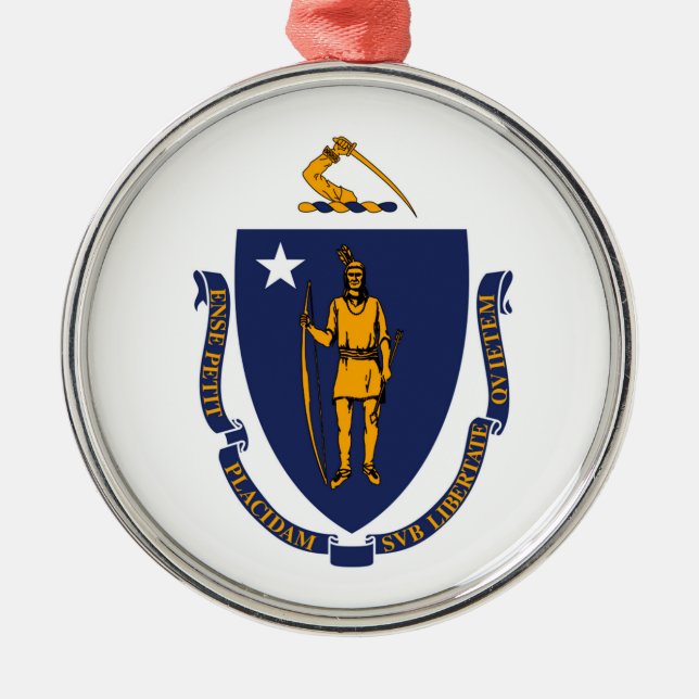 Massachusetts State Flag Design Metal Ornament (Front)