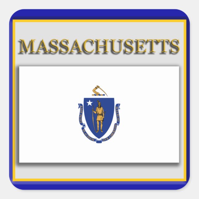 Massachusetts  State Flag Design Sticker (Front)