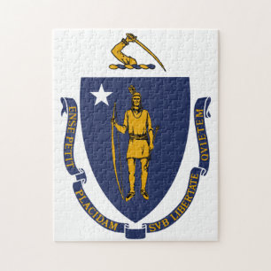 Massachusetts State Flag Jigsaw Puzzle
